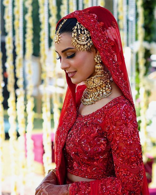 Iqra Aziz Pakistani Bridal Royal Red ...